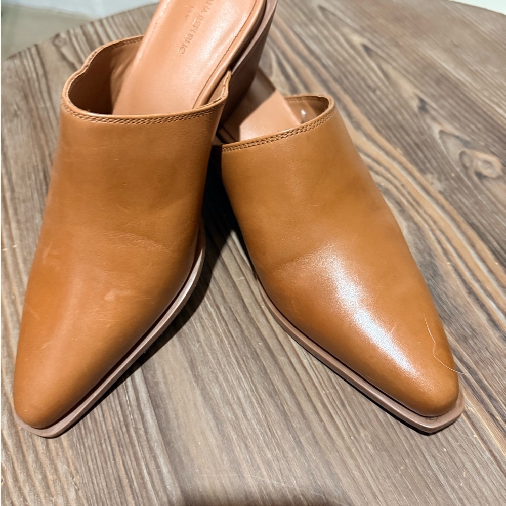 Banana Republic Tan Leather Mule Heels